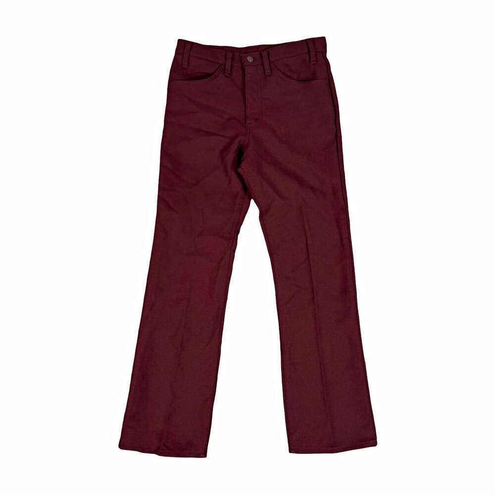 Vintage Levi’s 70s-80s Burgundy Pants 32W Straight Leg Talon Zipper Rare Color